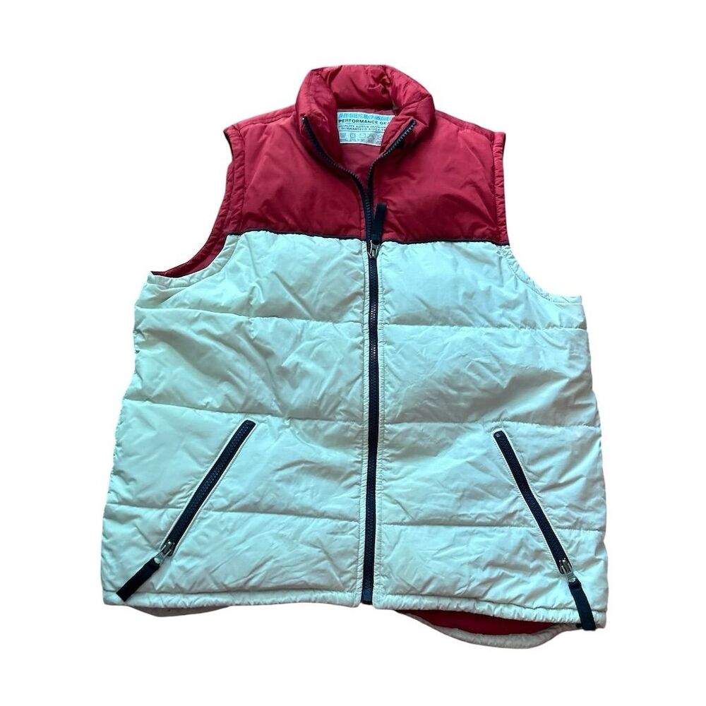 Abercrombie‎ Vintage Red Puffer Vest Men's Medium Sleeveless Zip Pockets
